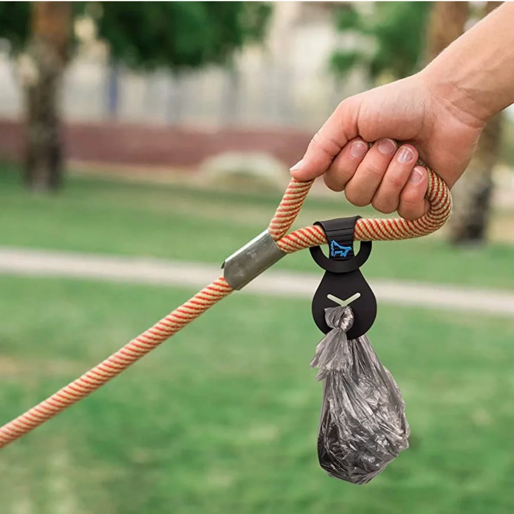 NEW! Dog Poop Bag Holder for Leash and 2 dog collar (Black)